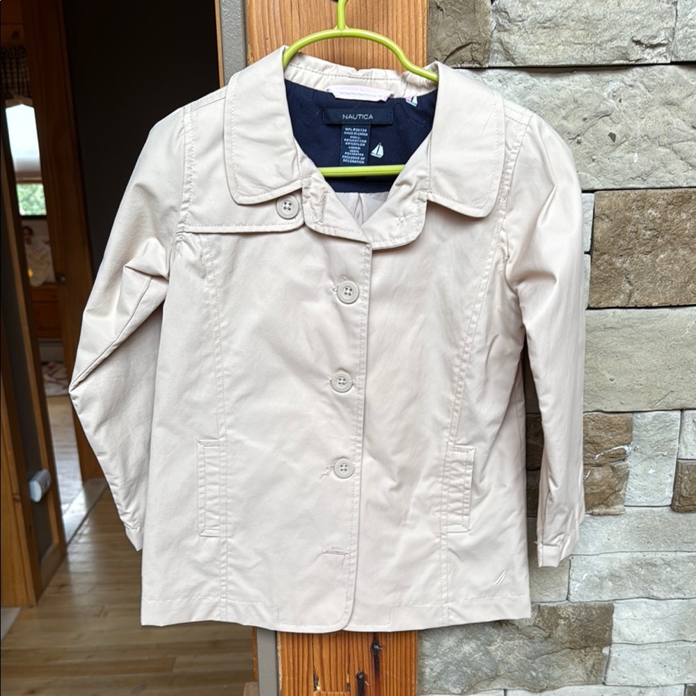 Nautica Tan Raincoat Lightweight Cotton Blend